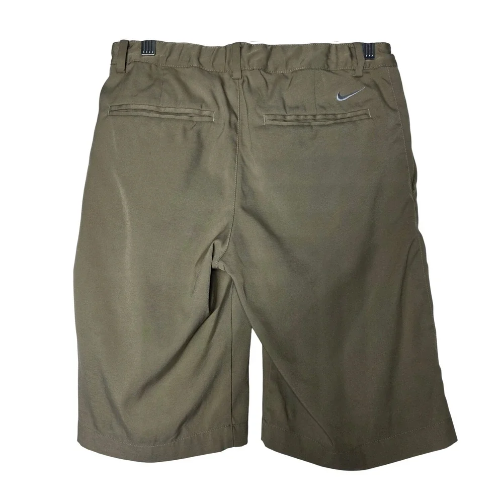 Nike Golf Dri-FIT Shorts Boy's Large Khaki Tan Flat Front Performance Activewear